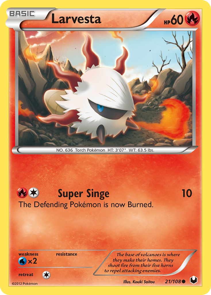 Larvesta 21/108 Common | Dark Explorers | Pokemon Card