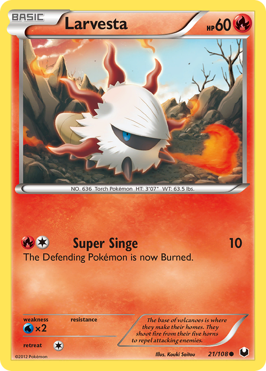 Larvesta 21/108 Common | Dark Explorers | Pokemon Card