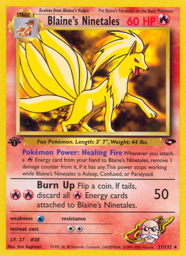 Blaine's Ninetales 21/132 Rare | Gym Challenge | Pokemon Card