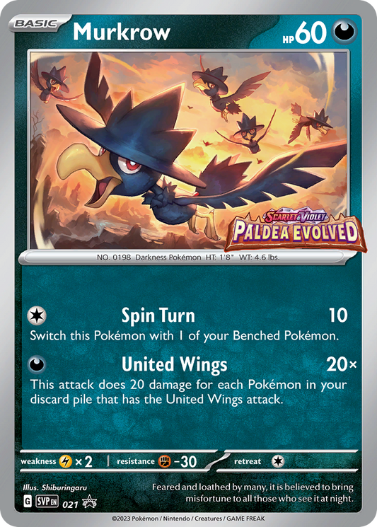 Murkrow #21 Promo | Scarlet & Violet Black Star Promos | Pokemon Card