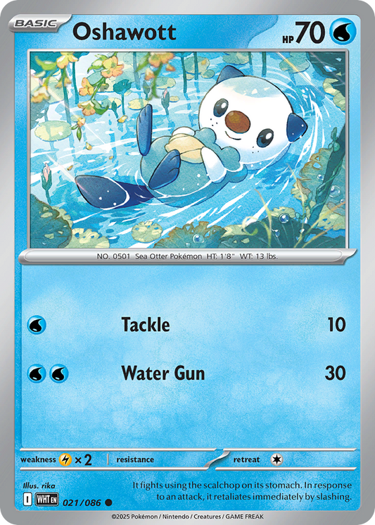 Oshawott 21/86 Common | White Flare | Pokemon Card