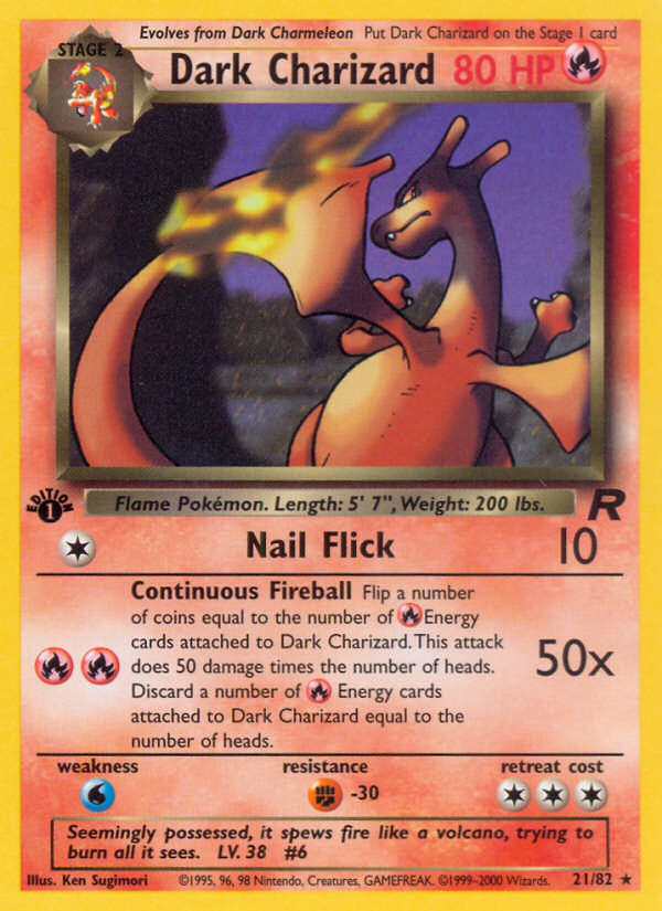 Dark Charizard 21/82 Rare | Team Rocket | Pokemon Card