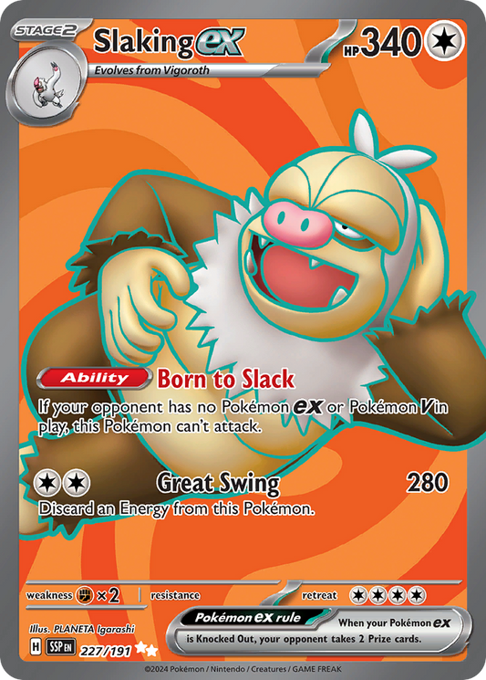 Slaking ex 227/191 Ultra Rare | Surging Sparks | Pokemon Card