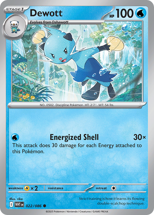 Dewott 22/86 Common | White Flare | Pokemon Card