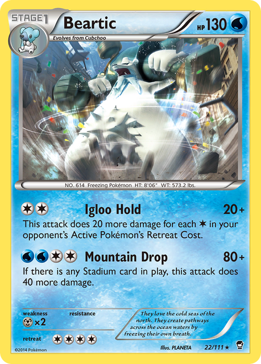 Beartic 22/111 Rare | Furious Fists | Pokemon Card