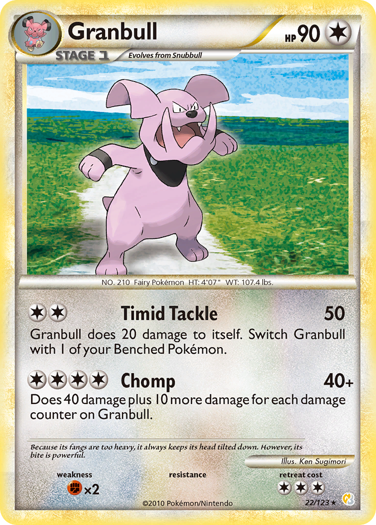 Granbull 22/123 Rare | HeartGold & SoulSilver | Pokemon Card