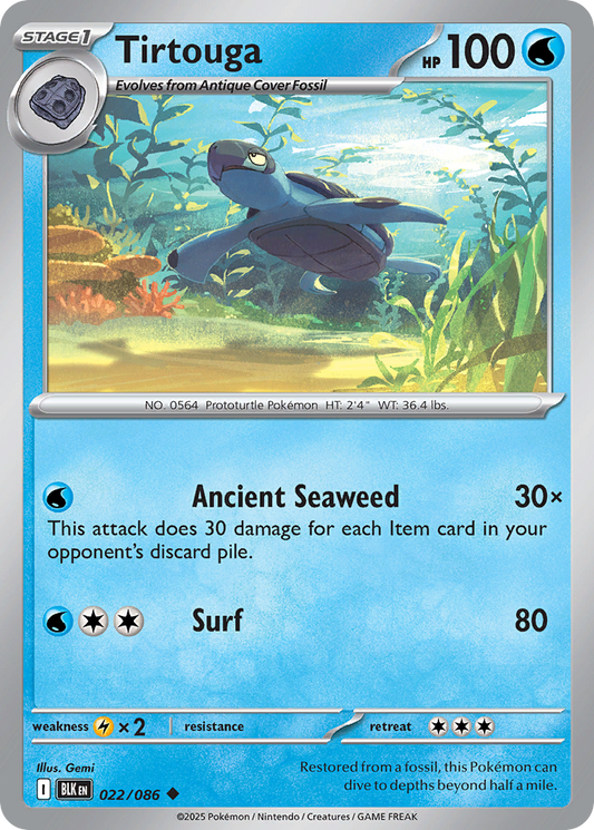 Tirtouga 22/86 Uncommon | Black Bolt | Pokemon Card