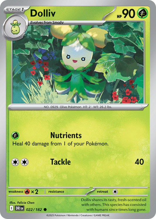 Dolliv 22/182 Common | Destined Rivals | Pokemon Card
