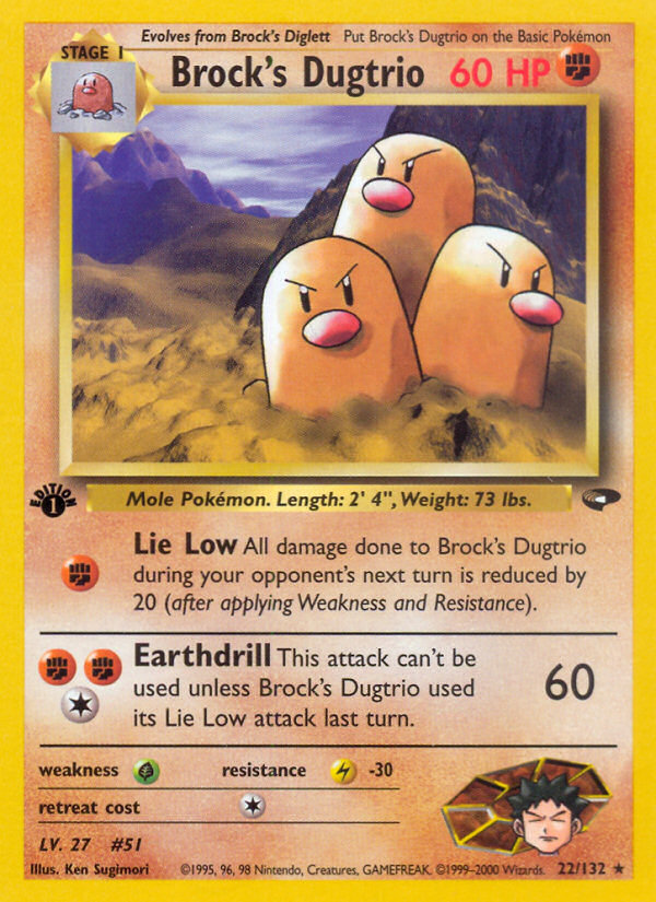 Brock's Dugtrio 22/132 Rare | Gym Challenge | Pokemon Card