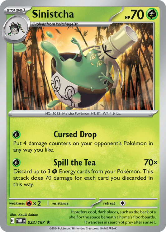 Sinistcha 22/167 Rare Holo | Twilight Masquerade | Pokemon Card