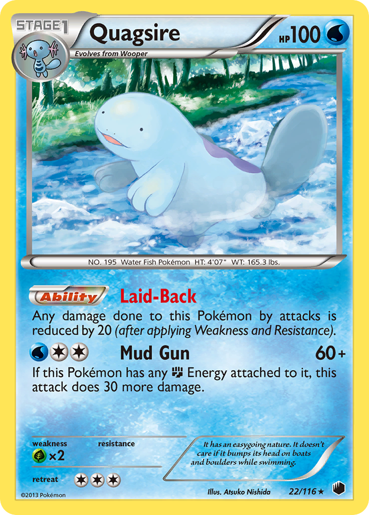 Quagsire 22/116 Rare | Plasma Freeze | Pokemon Card