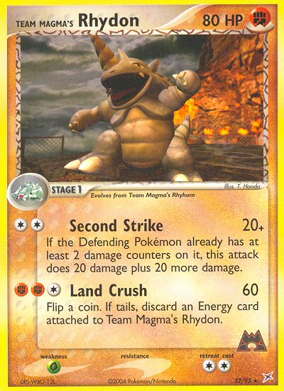 Team Magma's Rhydon 22/95 Rare | Team Magma vs Team Aqua | Pokemon Card
