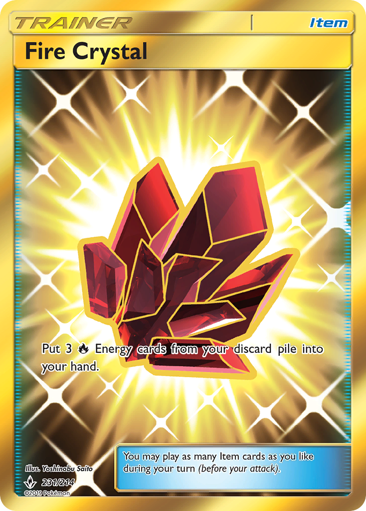 Fire Crystal 231/214 Rare Secret | Unbroken Bonds | Pokemon Card