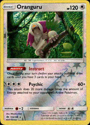 Oranguru 113/149 Reverse Holo | Sun & Moon | Pokemon Card