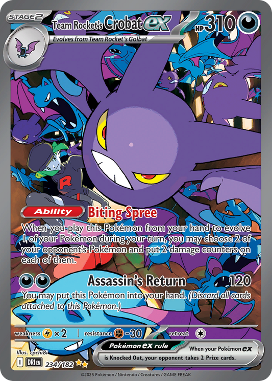 Team Rocket's Crobat ex 234/182 Special Illustration Rare | Destined Rivals | Pokemon Card
