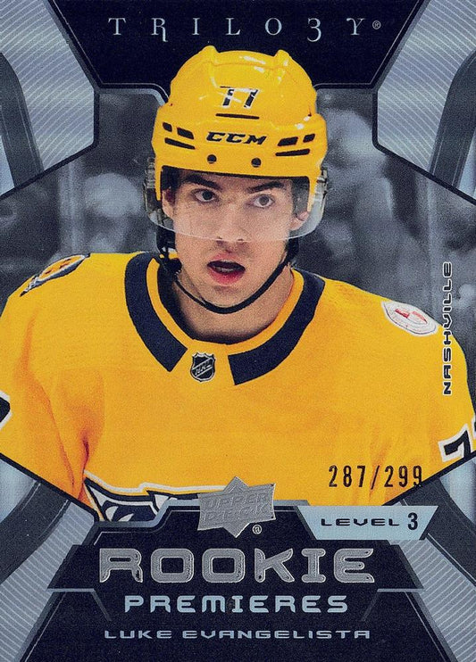 Luke Evangelista #236 Nashville Predators | 2023-24 Upper Deck Trilogy | NHL Trading Card