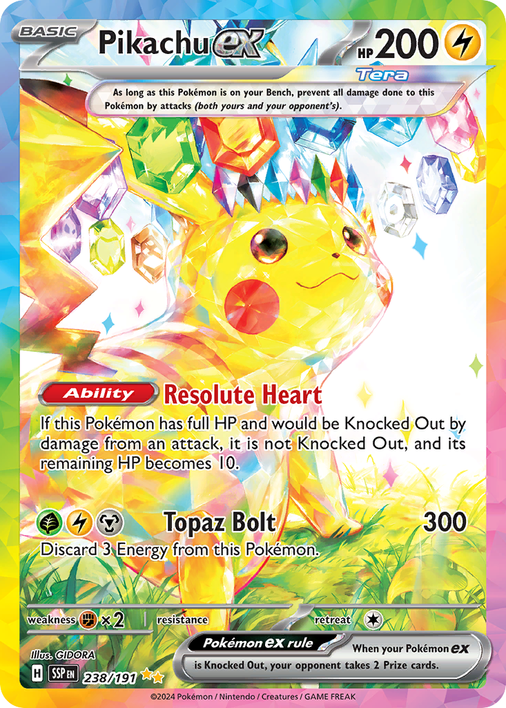 Pikachu ex 238/191 Special Illustration Rare | Surging Sparks | Pokemon Card
