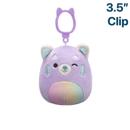 Lexis the Purple Red Panda ~ 3.5" Clip On Squishmallow Plush