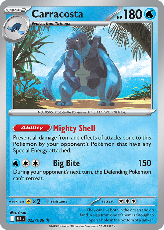 Carracosta 23/86 Rare | Black Bolt | Pokemon Card