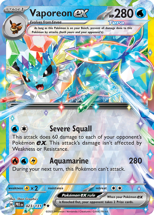 Vaporeon ex 23/131 Double Rare | Prismatic Evolutions | Pokemon Card