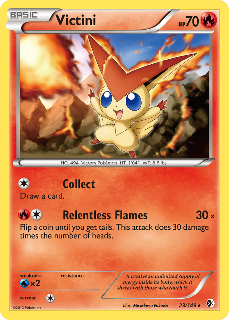 Victini 23/149 Rare | Boundaries Crossed | Pokemon Card