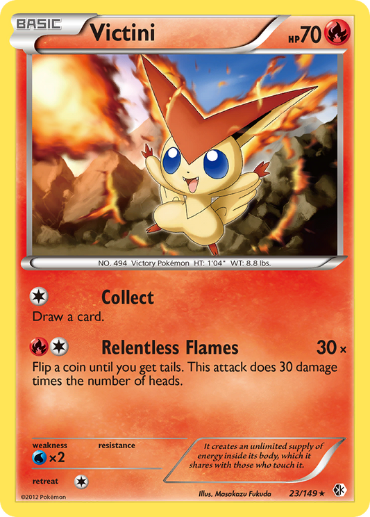 Victini 23/149 Rare | Boundaries Crossed | Pokemon Card