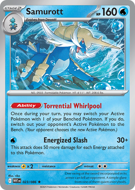 Samurott 23/86 Rare | White Flare | Pokemon Card