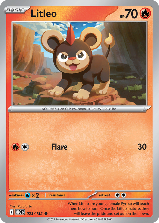 Litleo 23/132 Common | Mega Evolution | Pokemon Card