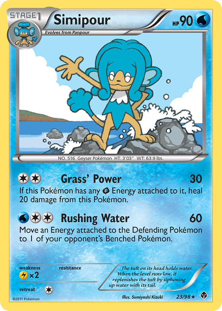Simipour 23/98 Rare | Emerging Powers | Pokemon Card