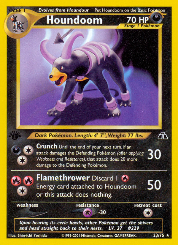 Houndoom 23/75 Rare | Neo Discovery | Pokemon Card