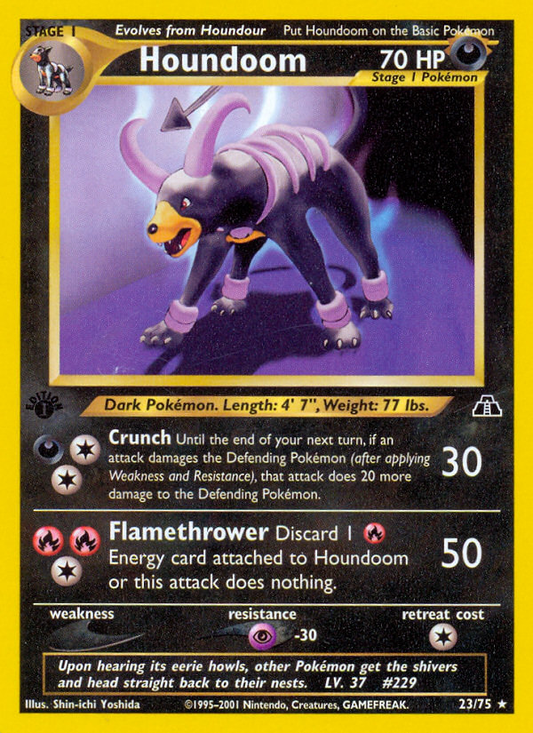 Houndoom 23/75 Rare | Neo Discovery | Pokemon Card