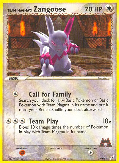 Team Magma's Zangoose 23/95 Rare | Team Magma vs Team Aqua | Pokemon Card
