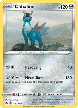 Cobalion 114/198 Reverse Holo | Chilling Reign | Pokemon Card