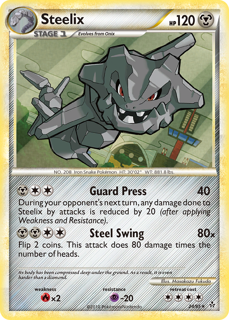 Steelix 24/95 Rare | HS—Unleashed | Pokemon Card