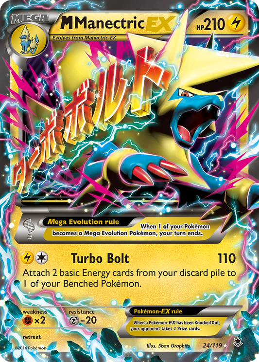 M Manectric-EX 24/119 Rare Holo EX | Phantom Forces | Pokemon Card