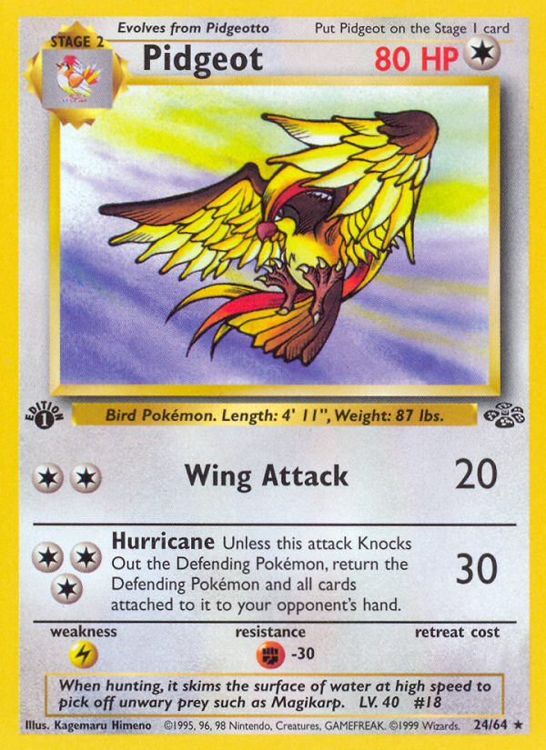 Pidgeot 24/64 Rare | Jungle | Pokemon Card