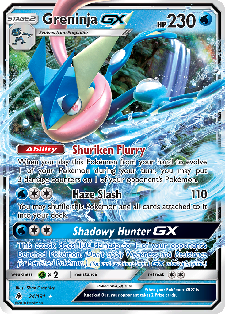 Greninja-GX 24/131 Rare Holo GX | Forbidden Light | Pokemon Card