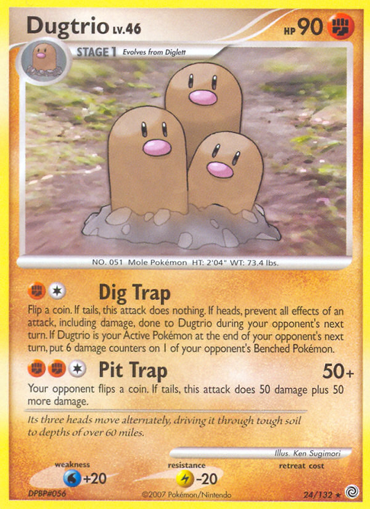 Dugtrio 24/132 Rare | Secret Wonders | Pokemon Card