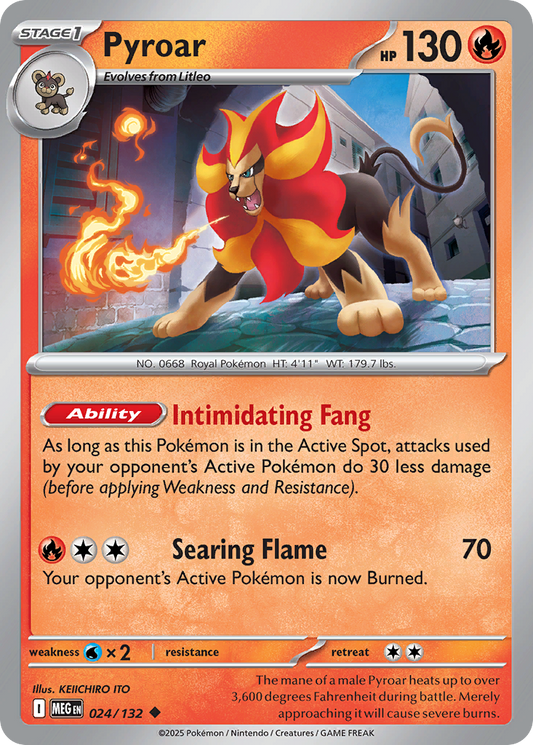 Pyroar 24/132 Uncommon | Mega Evolution | Pokemon Card
