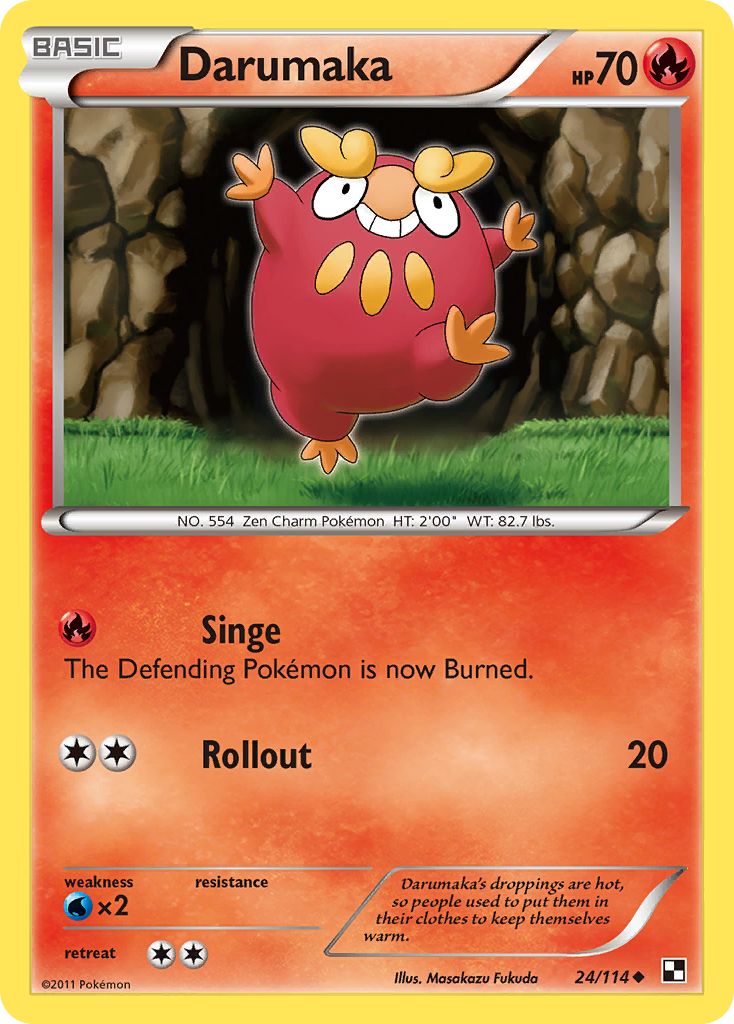 Darumaka 24/114 Uncommon | Black & White | Pokemon Card
