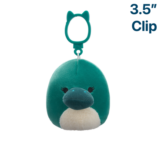 Selassi the Green Platypus ~ 3.5" Clip On Squishmallow Plush