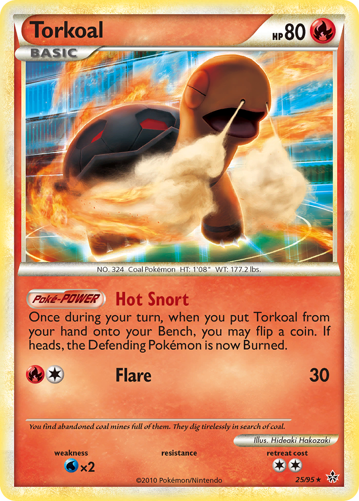 Torkoal 25/95 Rare | HS—Unleashed | Pokemon Card