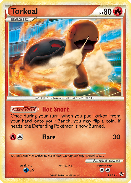 Torkoal 25/95 Rare | HS—Unleashed | Pokemon Card