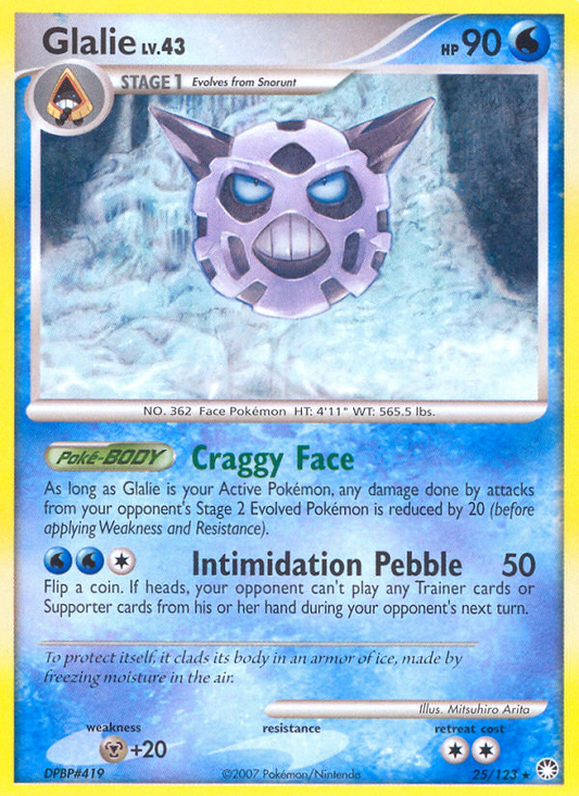 Glalie 25/123 Rare | Mysterious Treasures | Pokemon Card