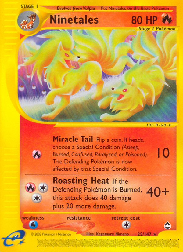 Ninetales 25/147 Rare | Aquapolis | Pokemon Card