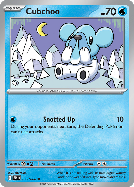 Cubchoo 25/86 Common | Black Bolt | Pokemon Card