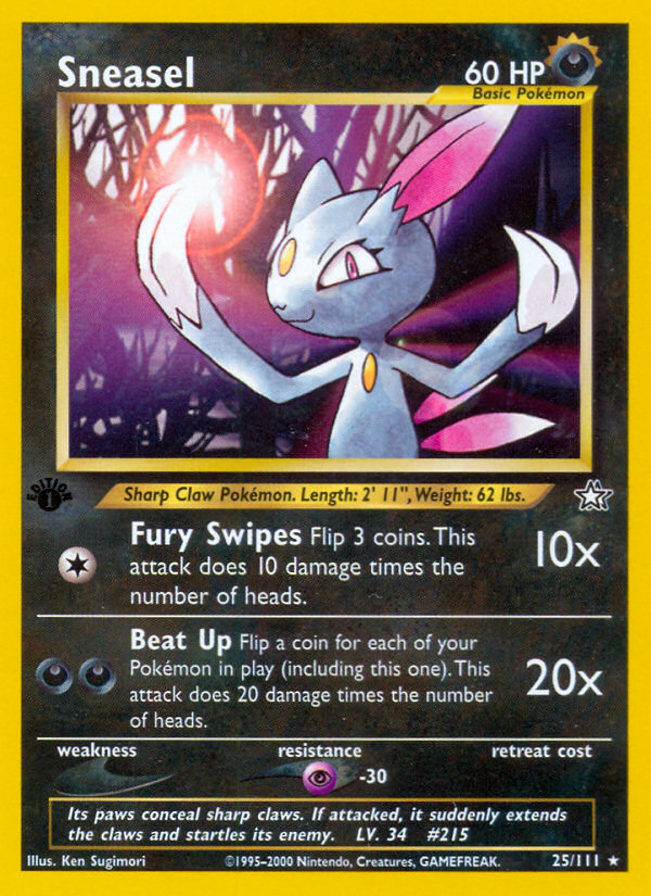 Sneasel 25/111 Rare | Neo Genesis | Pokemon Card