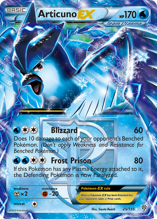 Articuno-EX 25/135 Rare Holo EX | Plasma Storm | Pokemon Card