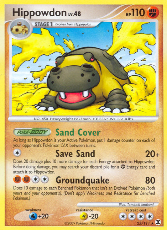 Hippowdon 25/111 Rare | Rising Rivals | Pokemon Card