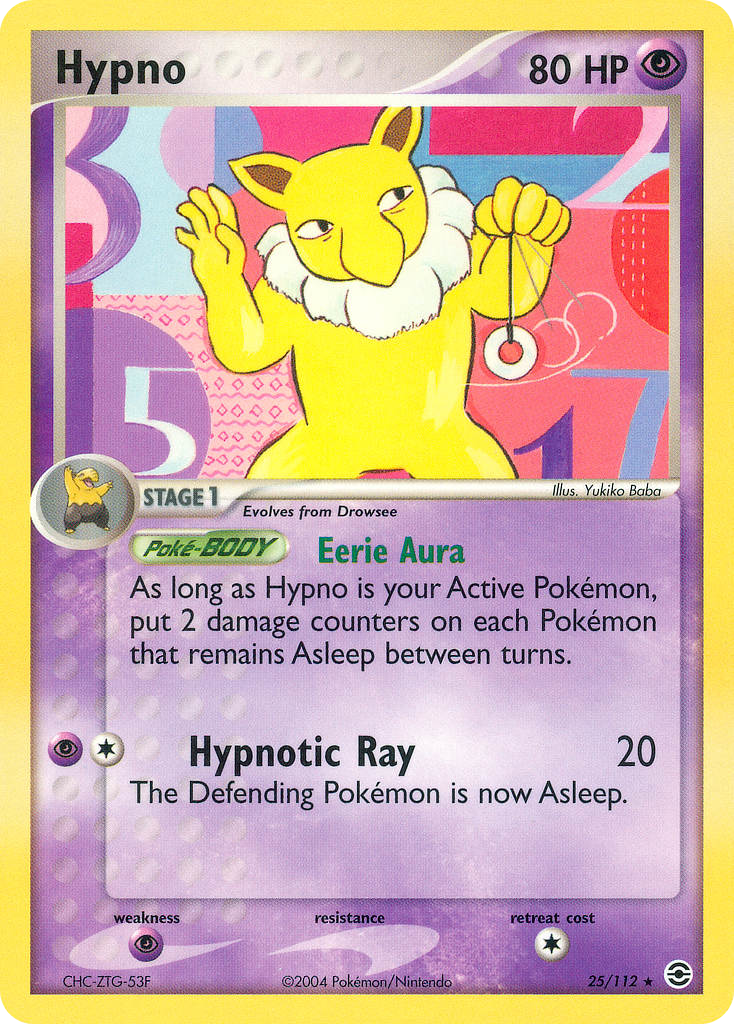 Hypno 25/112 Rare | FireRed & LeafGreen | Pokemon Card